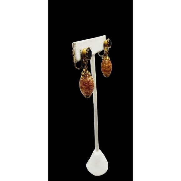 Vintage Murano Glass Screw Back Earrings (A971) - Picture 2 of 4